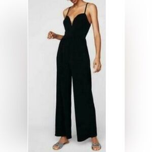 EXPRESS BLACK V-WIRE WIDE LEG JUMPSUIT size S